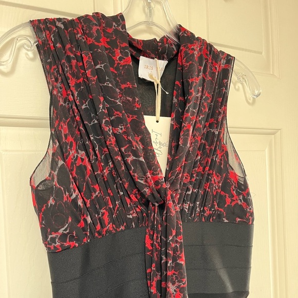 NWT Iries Maxi The Label Sleeveless Tie Neck Bodycon Dress S - Picture 6 of 14